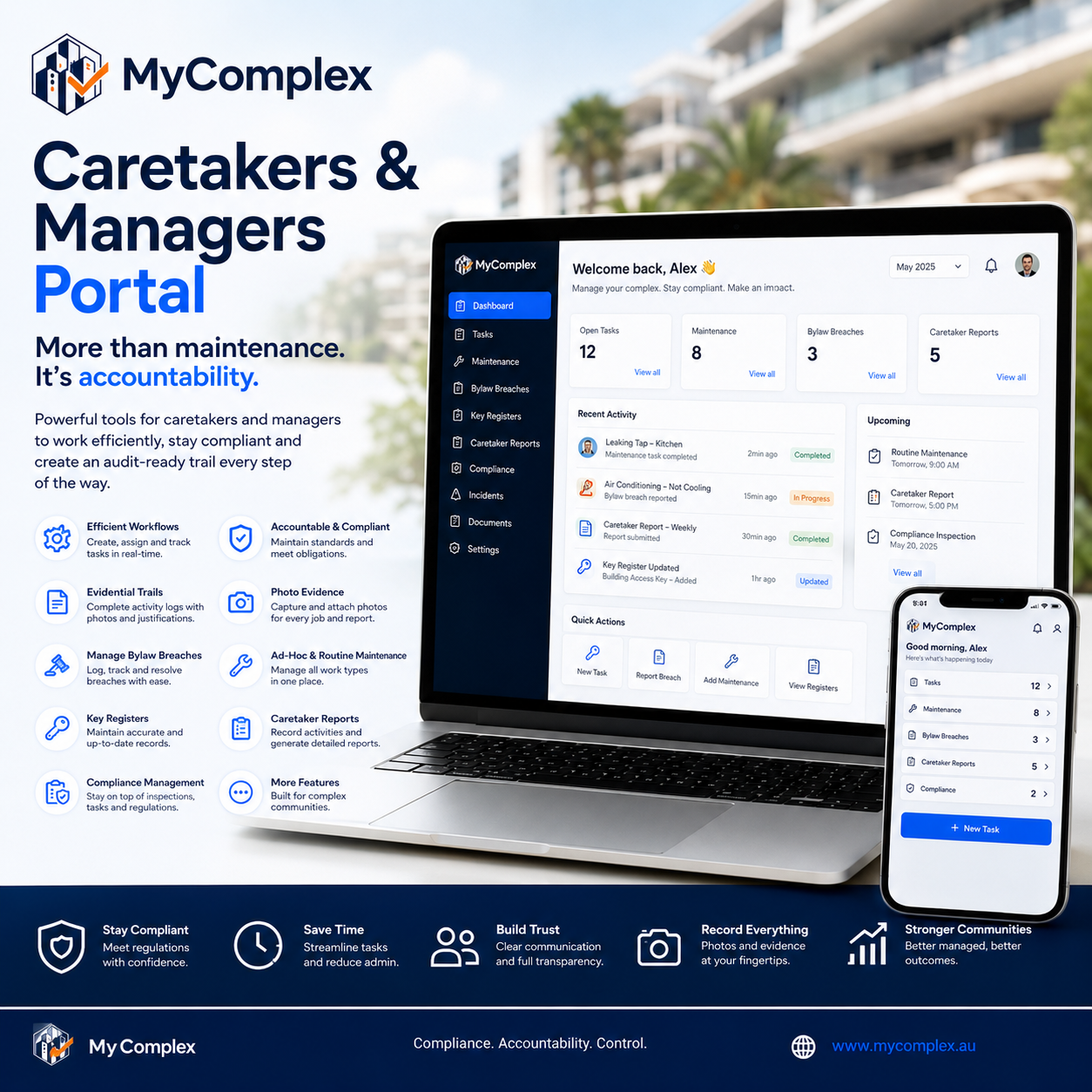 Caretaker software, manager software and strata management rights preview